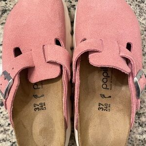 Birkenstock Papillio Pink Suede Mules